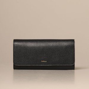 Furla Continental wallet black saffiano